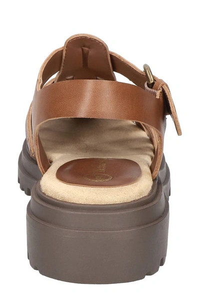 Bella Vita Women's Sinclaire Lug Sole Fisherman Sandals In Camel Burnished Leather