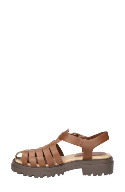 Bella Vita Women's Sinclaire Lug Sole Fisherman Sandals In Camel Burnished Leather