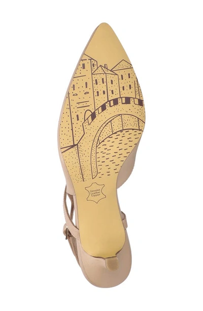 Bella Vita Kayce Womens Leather Kitten Heel Slingback Heels In Beige Leather