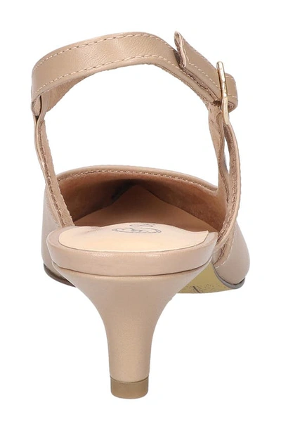 Bella Vita Kayce Womens Leather Kitten Heel Slingback Heels In Beige Leather