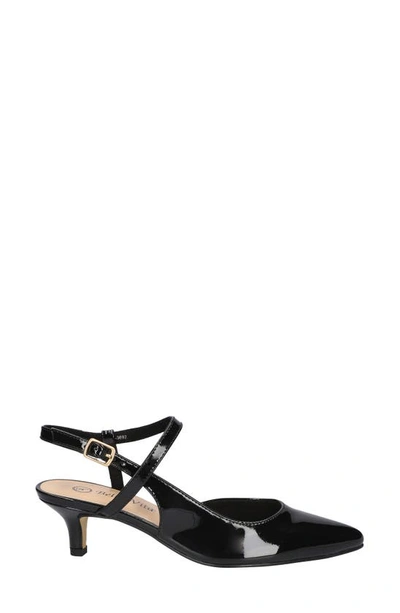 Bella Vita Kayce Pointed Toe Pump In Black Patent
