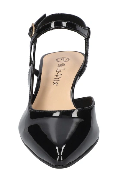 Bella Vita Kayce Pointed Toe Pump In Black Patent