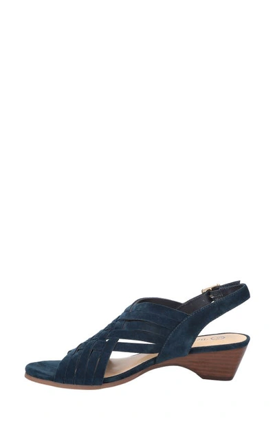 Shop Bella Vita Seble Slingback Sandal In Navy Suede Leather