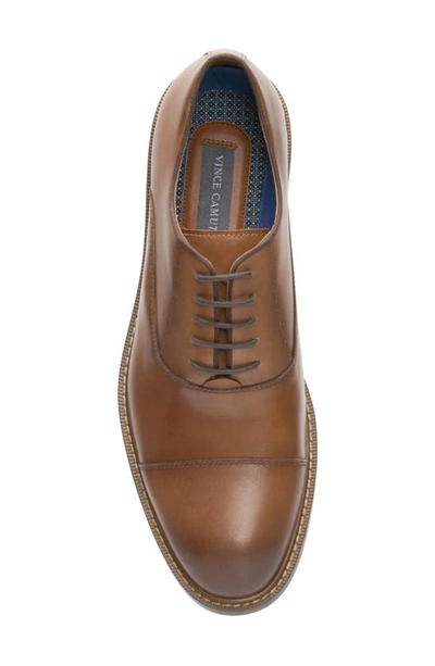 Shop Vince Camuto Loxley Cap Toe Oxford In Cognac/ Brown