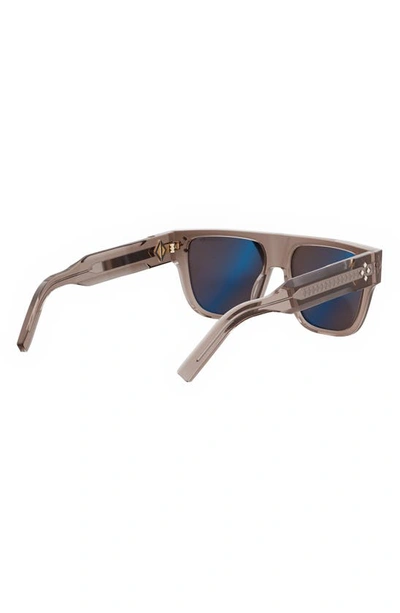 Shop Dior Cd Diamond S6i 55mm Square Sunglasses In Shiny Pink / Brown