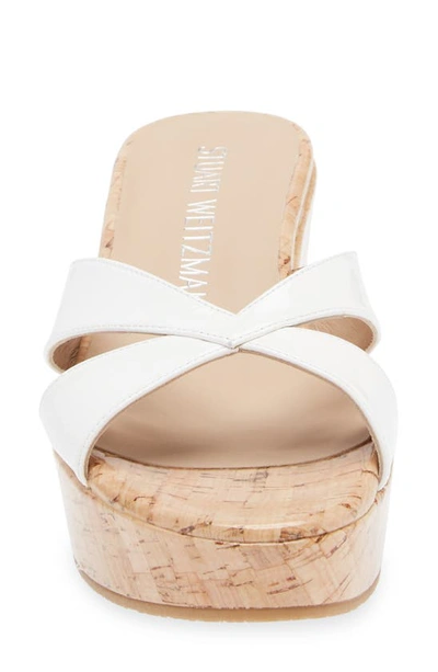 Shop Stuart Weitzman Carmen Wedge Sandal In White