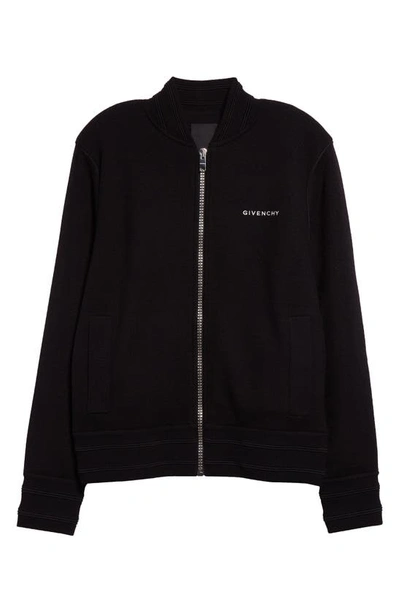 Shop Givenchy 4g Wool Knit Varsity Jacket In Black