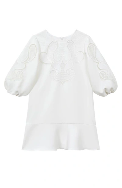 Shop Reiss Toya Lace Balloon Sleeve Dress In Ivory