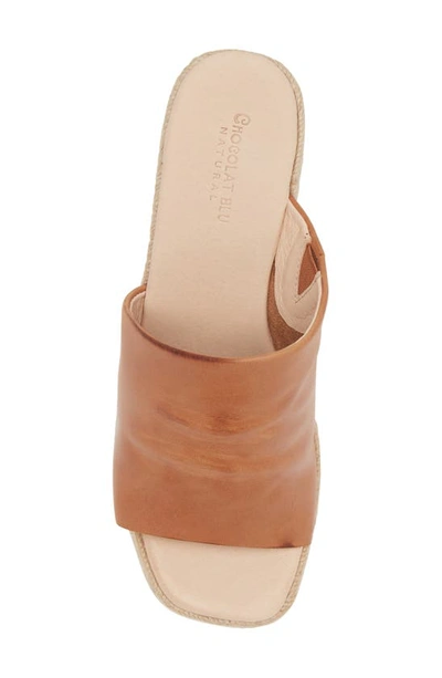 Shop Chocolat Blu Ian Espadrille Platform Wedge Slide Sandal In Whiskey Leather