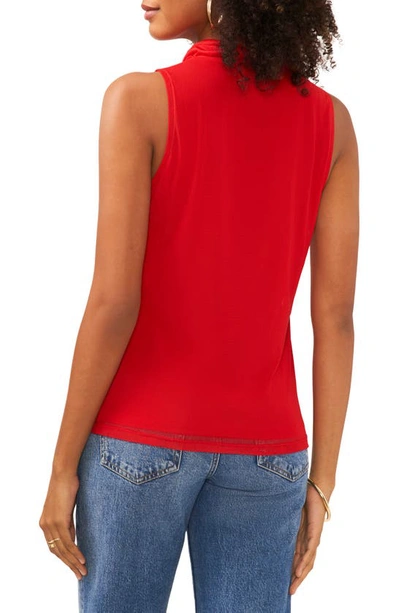 Shop Vince Camuto Funnel Neck Sleeveless Top In Tulip Red