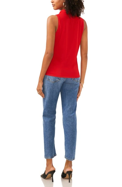 Shop Vince Camuto Funnel Neck Sleeveless Top In Tulip Red