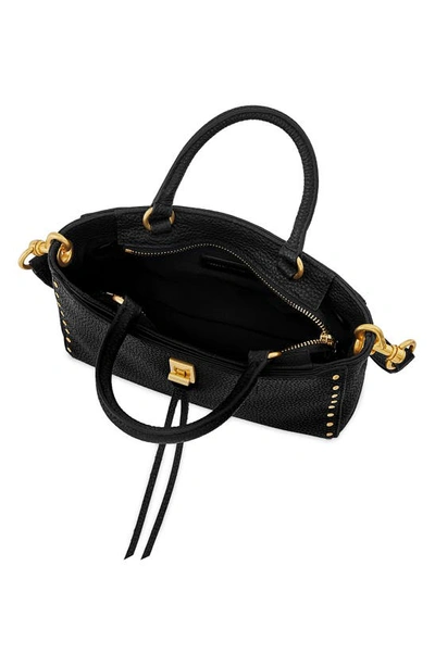 Shop Rebecca Minkoff Darren Leather Top Handle Bag In Black