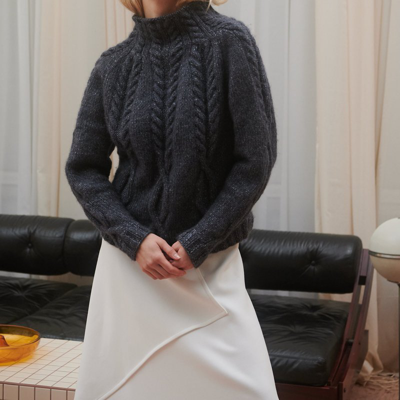 Shop The Knotty Ones Ūla: Dark Grey Merino Wool Sweater