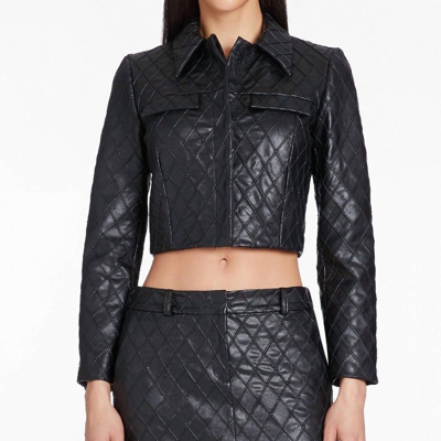 Shop Amanda Uprichard Robbie Faux Leather Jacket In Black