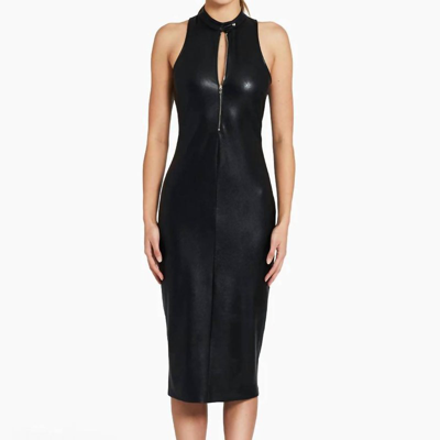 Shop Amanda Uprichard Declan Faux Leather Dress In Black