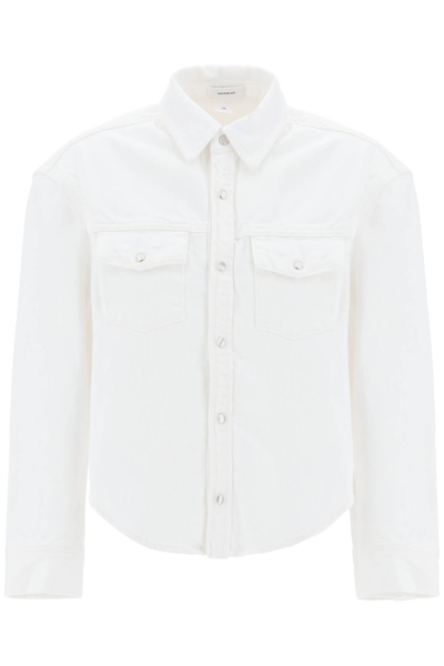 Shop Wardrobe.nyc Boxy Denim Overshirt In White