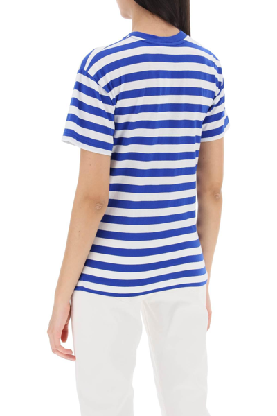Shop Polo Ralph Lauren Striped Crewneck T-shirt In White,blue