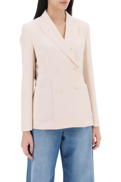 Shop Weekend Max Mara 'nervoso' Double-breasted Jacket In Light Wool In Neutro