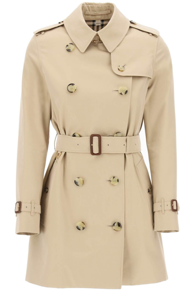 Shop Burberry Kensington Trench Coat In Beige