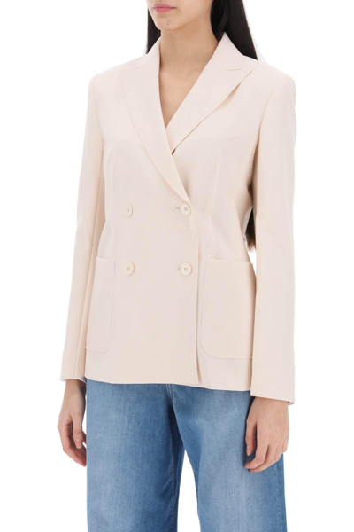 Shop Weekend Max Mara 'nervoso' Double-breasted Jacket In Light Wool In Neutro