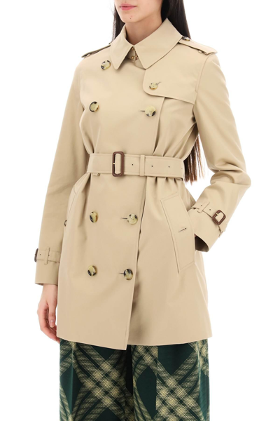 Shop Burberry Kensington Trench Coat In Beige