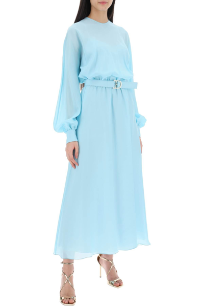 Shop Raquel Diniz 'marta' Silk Chiffon Dress In Light Blue