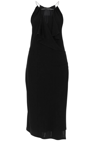 Shop Givenchy Midi Dress With Chain Detail In Black