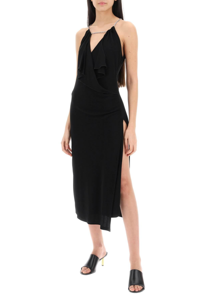Shop Givenchy Midi Dress With Chain Detail In Black