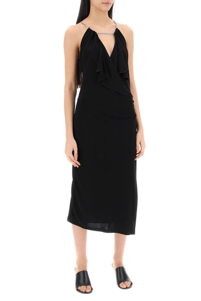Shop Givenchy Midi Dress With Chain Detail In Black