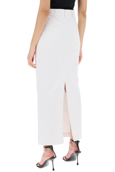 Shop Wardrobe.nyc Denim Column Skirt With A Slim In White