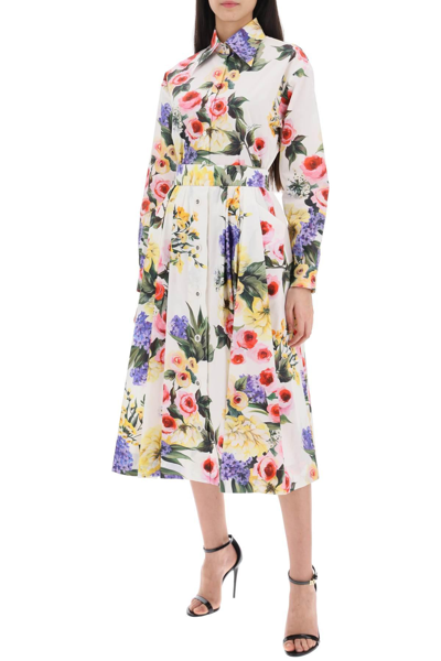 Shop Dolce & Gabbana Rose Garden Circular Skirt In White