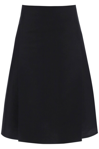 Shop Marni Flared Pleated Skirt In Black