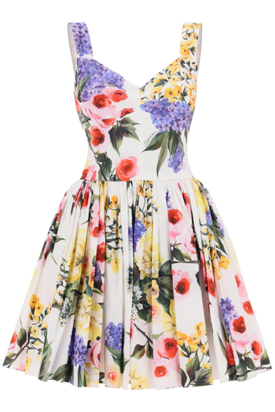 Shop Dolce & Gabbana Rose Garden Mini Dress In White