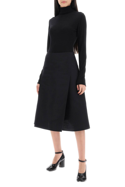 Shop Marni Flared Pleated Skirt In Black