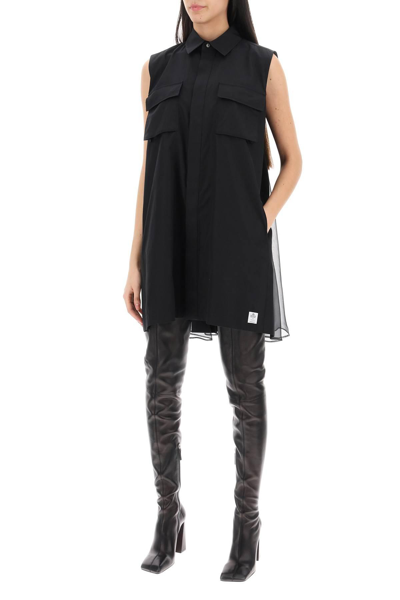 Shop Sacai Sleeveless Mini Chem In Black