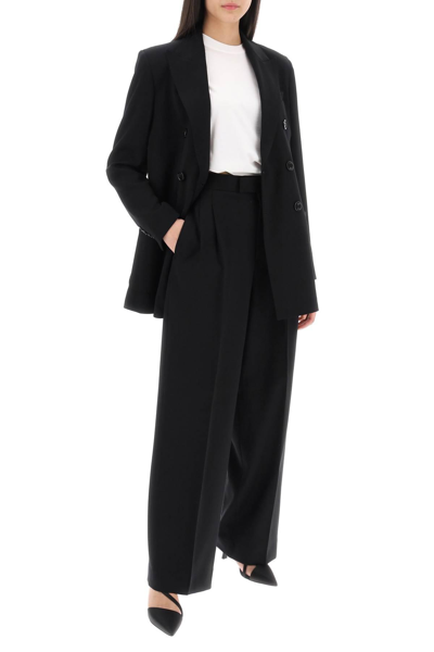 Shop Ami Alexandre Mattiussi Tailored Wide-leg Trousers In Black