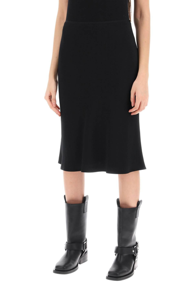 Shop Ami Alexandre Mattiussi Midi Crepe Skirt In In Black