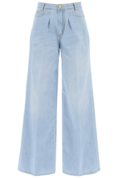 Shop Pinko Pozzillo Wide Leg Jeans In Light Blue