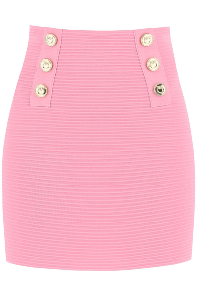 Shop Pinko Cipresso Mini Skirt With Love Birds Buttons In Pink