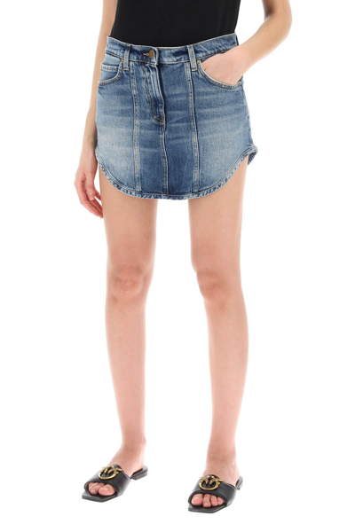 Shop Pinko Denim Mini Skirt From Mis In Blue