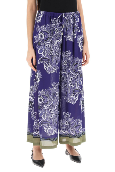 Shop Etro Cropped Palazzo Wide In Purple