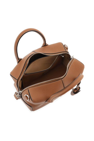 Shop Tod's Grained Leather Bowling Bag In Brown