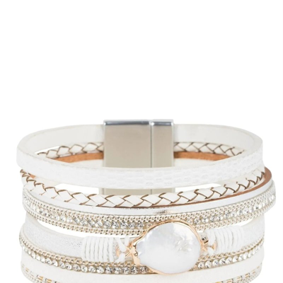 Shop Saachi Style Santorini Pearl Bracelet In White