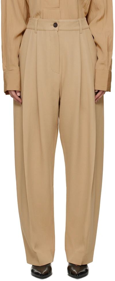 Shop Studio Nicholson Beige Acuna Trousers In Sand