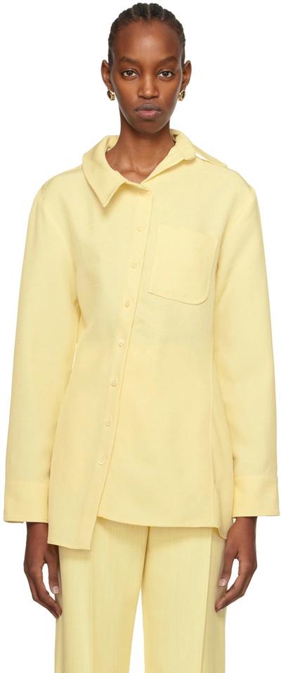 Shop Jacquemus Yellow Les Sculptures 'la Chemise Pablo' Shirt In 205 Pale Yellow