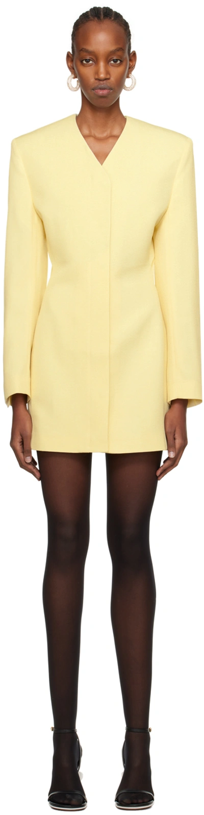 Jacquemus La Robe Cubo Mini Dress In 205 Pale Yellow