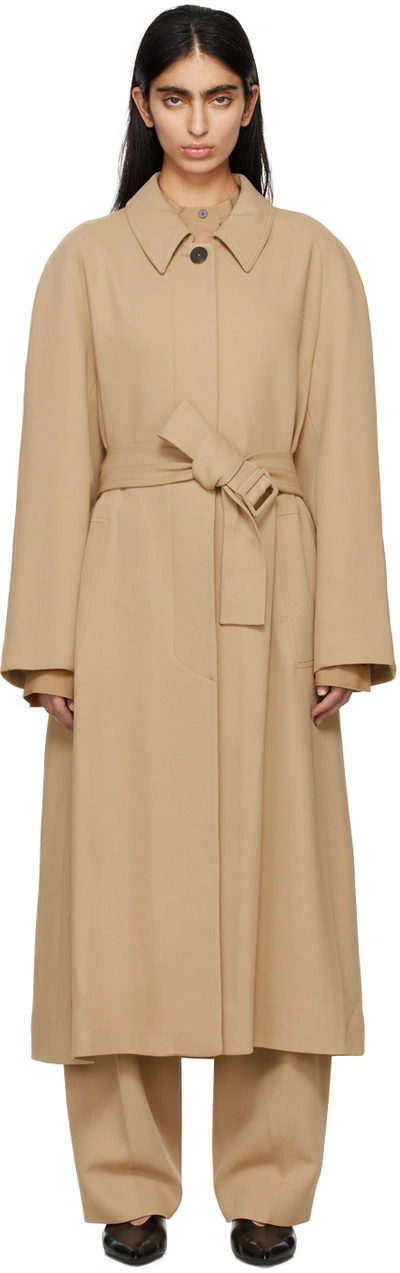 Studio Nicholson Denali Belted Coat In Sand