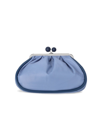 Shop Max Mara Pasticcino Lisotte Medium Avio Clutch Bag In Light Blue