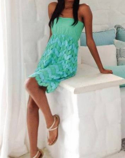 Judith March Crochet Skirt Tube Dress In Green In Green