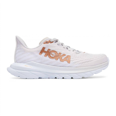 Shop Hoka Women's Mach 5 Running Shoes - B/medium Width In White / Copper In Multi